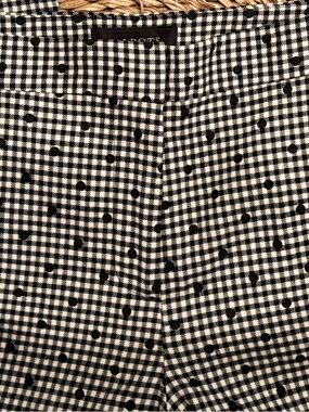 Talbots Size 10 Black and White Gingham Polka Dot Pants